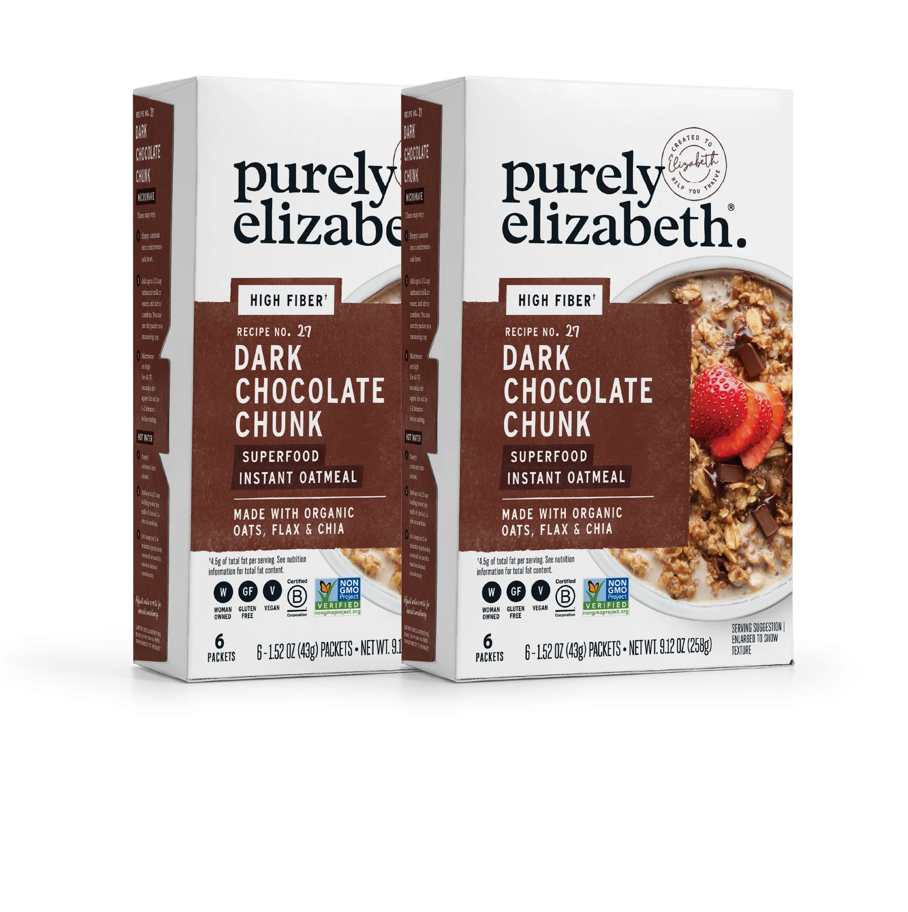 Dark Chocolate Chunk Superfood Oatmeal Multipack with Prebiotic Fiber - Image 6